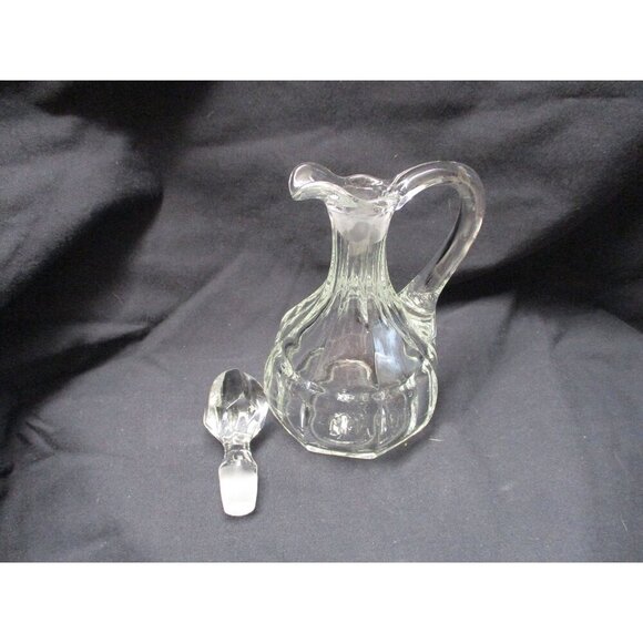 Decanter, Cruet, Caster, Pitcher stopper, Vintage Small Syrup vinegar oil, clear - Picture 1 of 5